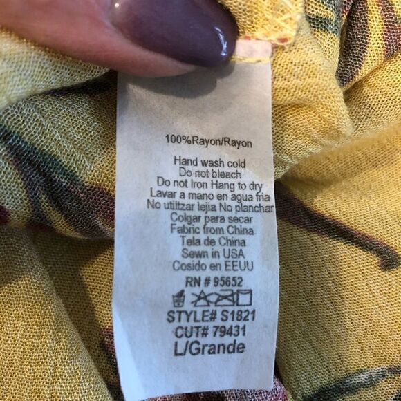 Know.one.cares L NWT Yellow Liberty Floral Cottagecore Pull-On Maxi Flowy Skirt - Picture 3 of 7